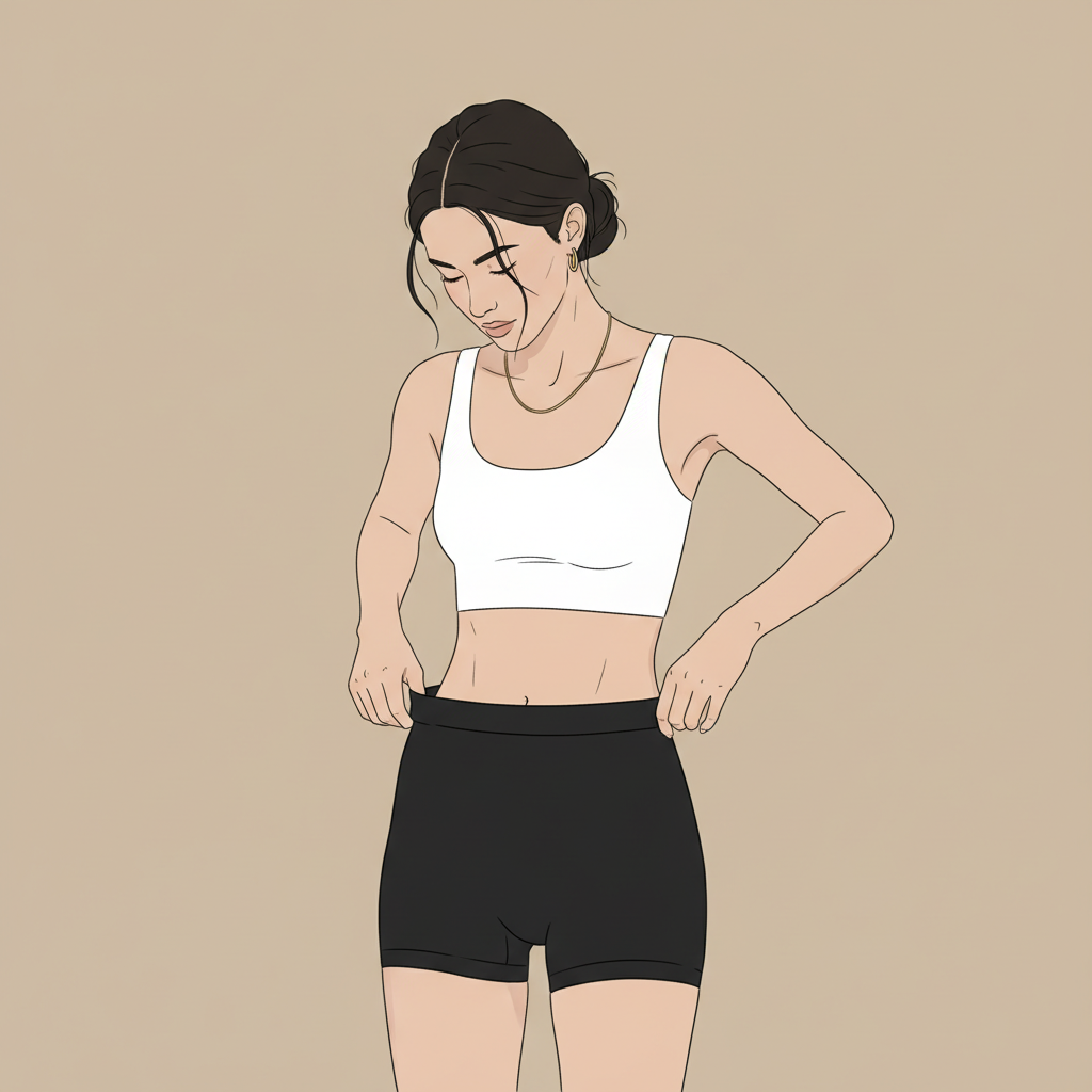 Mujer colocándose la faja